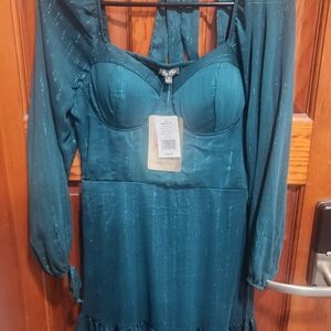 Lily Rose Teal Dress with Shimmer